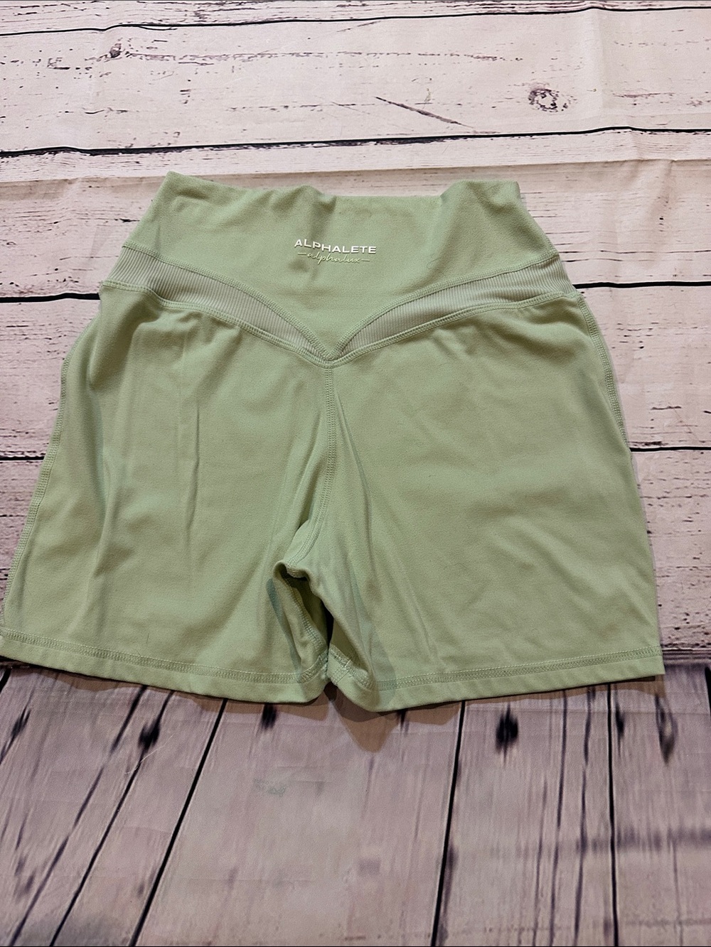 Alphalete Sage Green High-Rise Athletic Shorts